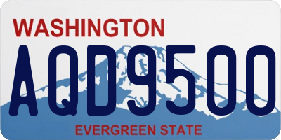 WA license plate AQD9500