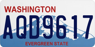 WA license plate AQD9617