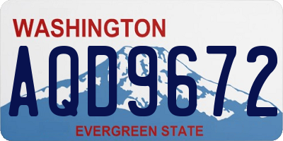 WA license plate AQD9672