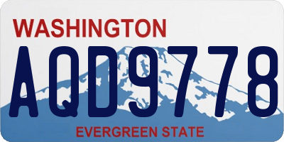 WA license plate AQD9778