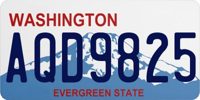 WA license plate AQD9825