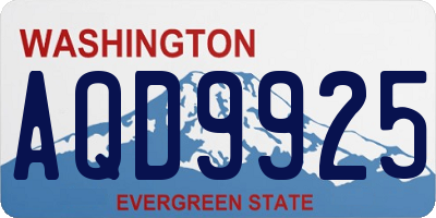 WA license plate AQD9925