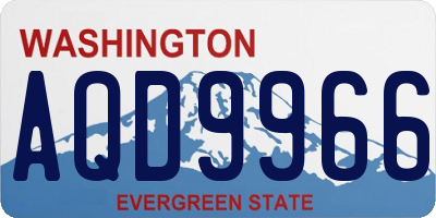 WA license plate AQD9966