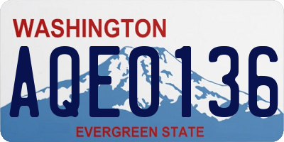 WA license plate AQE0136