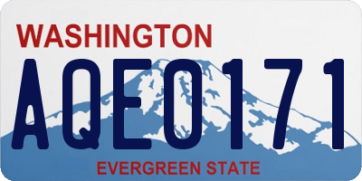 WA license plate AQE0171