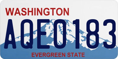WA license plate AQE0183