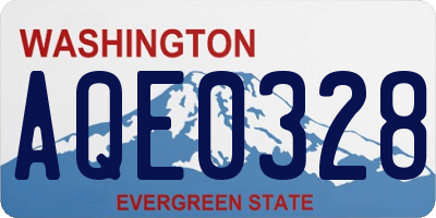 WA license plate AQE0328