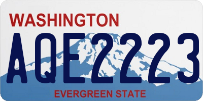 WA license plate AQE2223