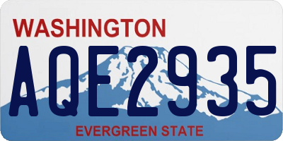 WA license plate AQE2935