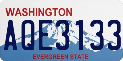 WA license plate AQE3133