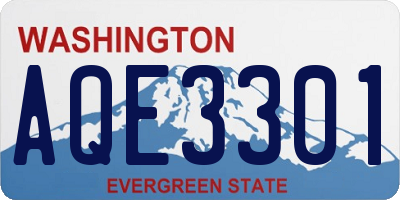 WA license plate AQE3301