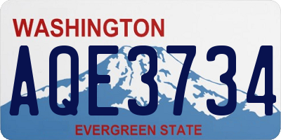 WA license plate AQE3734