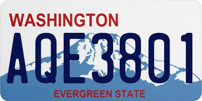 WA license plate AQE3801