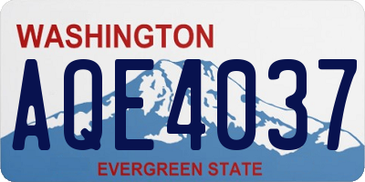 WA license plate AQE4037
