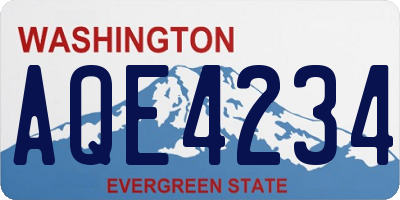 WA license plate AQE4234