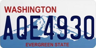 WA license plate AQE4930