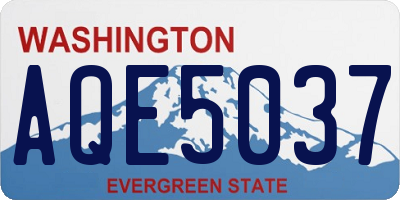 WA license plate AQE5037