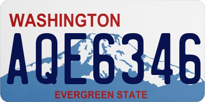 WA license plate AQE6346