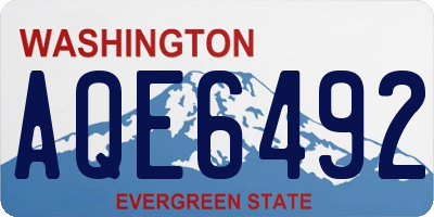 WA license plate AQE6492