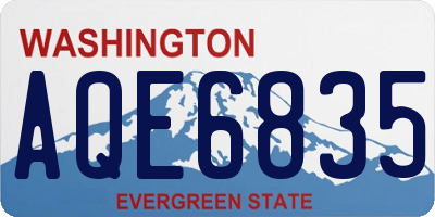 WA license plate AQE6835