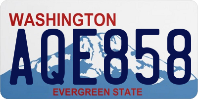 WA license plate AQE858