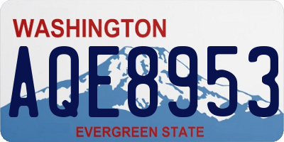 WA license plate AQE8953