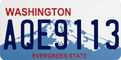 WA license plate AQE9113