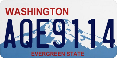 WA license plate AQE9114