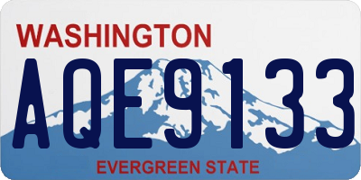WA license plate AQE9133