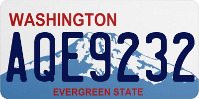 WA license plate AQE9232