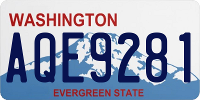 WA license plate AQE9281