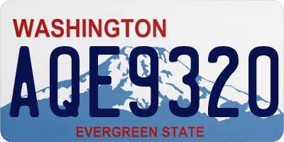 WA license plate AQE9320