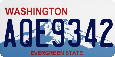 WA license plate AQE9342