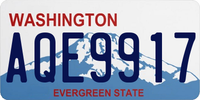 WA license plate AQE9917