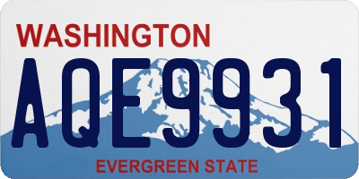 WA license plate AQE9931