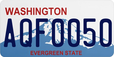 WA license plate AQF0050
