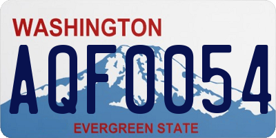 WA license plate AQF0054