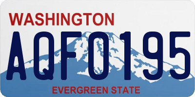 WA license plate AQF0195