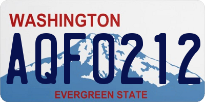 WA license plate AQF0212