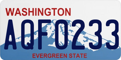 WA license plate AQF0233