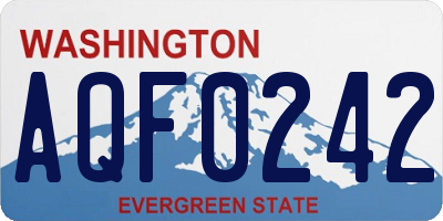 WA license plate AQF0242