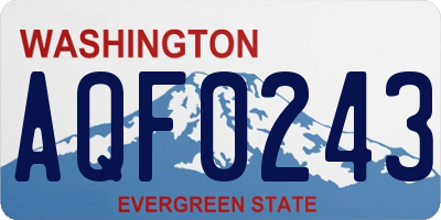 WA license plate AQF0243