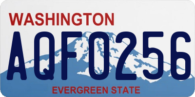 WA license plate AQF0256