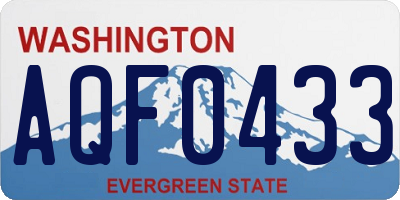 WA license plate AQF0433