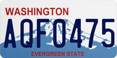 WA license plate AQF0475