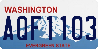 WA license plate AQF1103