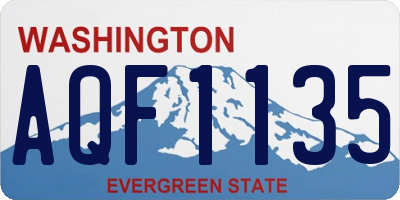WA license plate AQF1135