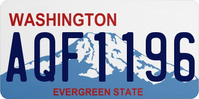 WA license plate AQF1196