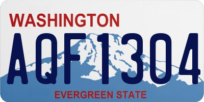 WA license plate AQF1304
