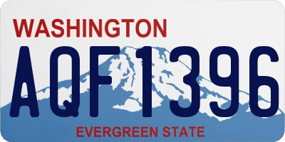 WA license plate AQF1396